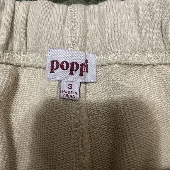 Adult Poppi Stay Juicy Sweatpants Wide Leg Graphic Lounge Pants Beige S - Picture 7 of 9